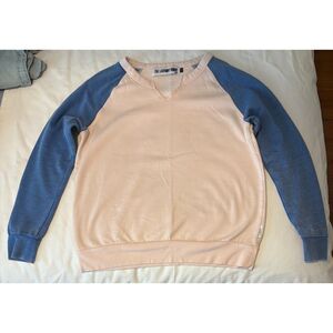 EUC The Laundry Room Colorblock Raglan Slv Sweatshirt, Light Pink/Blue, Sz. Med